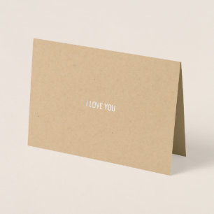 Dorée Carte Silver Foil   Carburant Kraft   'Je T'Adore'