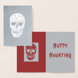 Dorée Carte Skull Halloween Halloween Real Foil