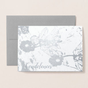 Dorée Condoléances et Sympathie Carte florale à huile d'