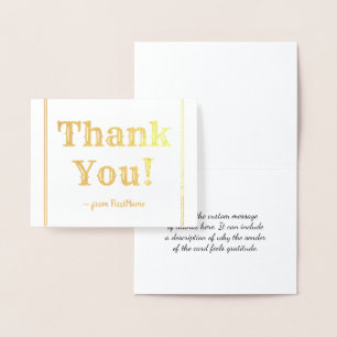 Dorée Customisé "Merci !" Carte