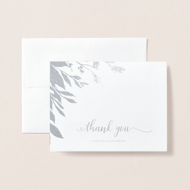 Dorée Elégante carte à huile Merci de calligraphie (Devant avec enveloppe)