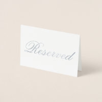 Elégante carte de table à huile d'argent réservée