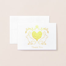 Foil Bunny & Carte de remerciements de coeur