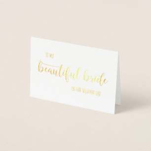 Dorée Gold Foil À Ma Belle Carte De Mariée De Mariage De