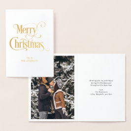 Dorée Gold Foil Clasic Joyeux Noël Carte de vacances