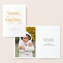 Dorée Gold Foil Classic Seasons Salutation Carte de vaca