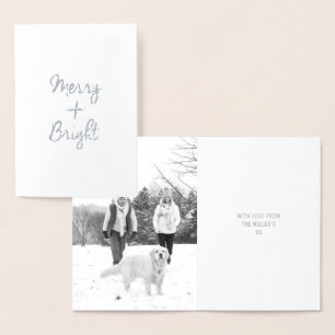 Dorée Joyeux + Carte de Noël brillante   Véritable huile