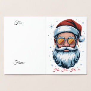 Dorée Joyeux Noël Carte en Aluminium Santa
