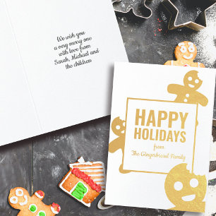 Dorée Joyeux pain d'épices Hommes Pile carte de Noël