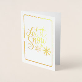 Dorée Laisser Neige Or Tissu Foil Carte de Noël