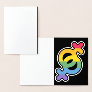 Dorée LGBT+Pride. Arc en ciel. Carte de remerciements