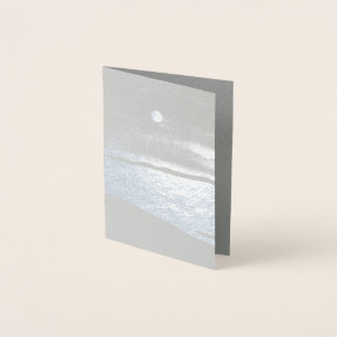 Dorée Lune d'argent sur carte blanche Ocean