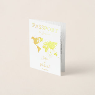 Dorée Mariage Destination Passport Carte du monde NOUVEL