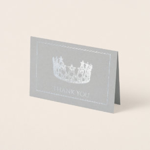Dorée Mini carte de note Silver Foil Crown