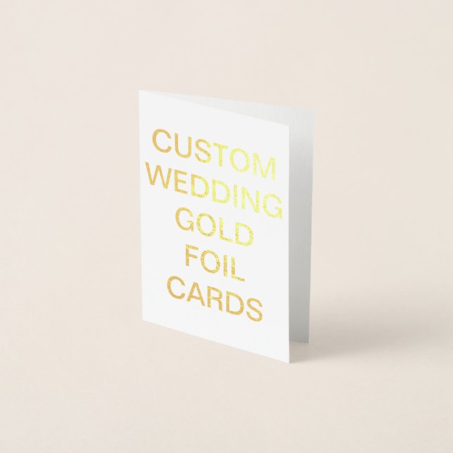 Dorée Mini carte Gold personnalisée de mariage (Devant)