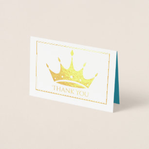 Dorée Mini carte Merci Gold Foil Crown