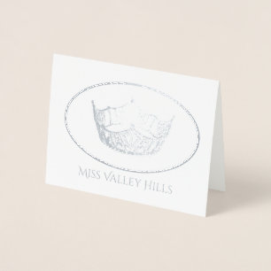 Dorée Miss America Style Argent Foil Couronne Carte Sm