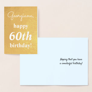 Dorée Plain Gold Foil 60e carte de voeux d'anniversaire