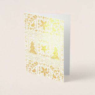 Dorée Real Gold Foil Plutôt Festive Bonne Carte de Noël