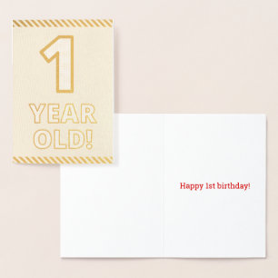 Dorée Téméraire, huile d'or "1 an !" Carte d'anniversair