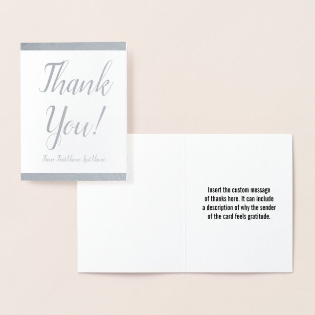 Dorée Un "Merci" élégant et respectable ! Carte (Affichage)