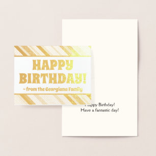 Dorée Whimsical Gold Foil "HEUREUX ANNIVERSAIRE !" Carte