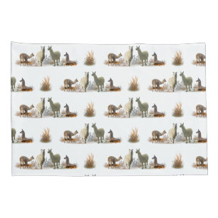 D'oreillers Housse de coussin Llama Meadow (choisir la couleur