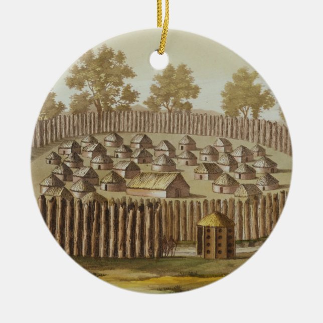 Dorf eines einheimischen Stammes in Florida, Keramikornament (Vorne)