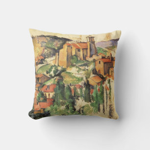 Dorf Gardanne von Paul Cezanne, Vintage Kunst Kissen