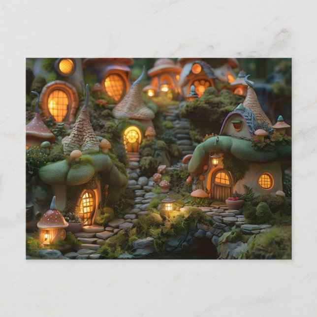 Dorf Gnome Feiertagspostkarte (Vorderseite)