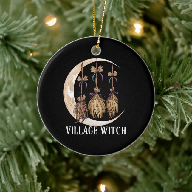 Dorf Hexengotik Okkult Wicca Landschaft Keramik Ornament (Baum)