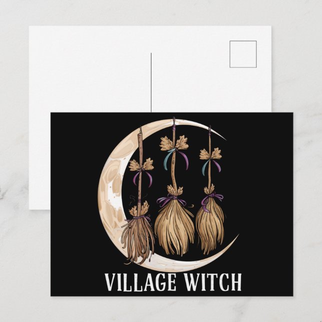Dorf Hexengotik Okkult Wicca Landschaft Postkarte (Vorne/Hinten)