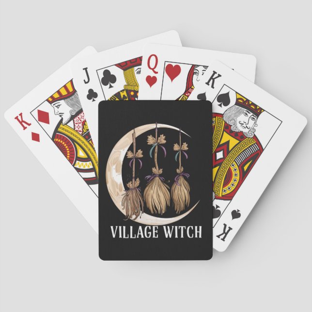 Dorf Hexengotik Okkult Wicca Landschaft Spielkarten (Rückseite)