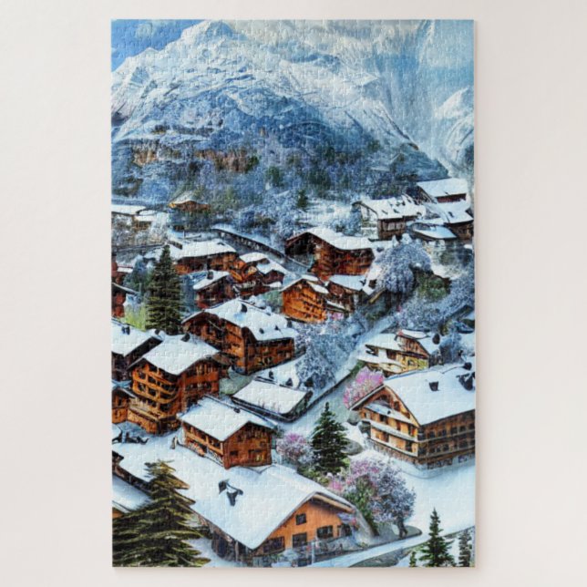 Dorf in den Bergen Jigsaw Puzzle (Vertikal)