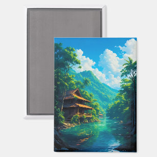 Dorf in der Umarmung der Natur Magnet