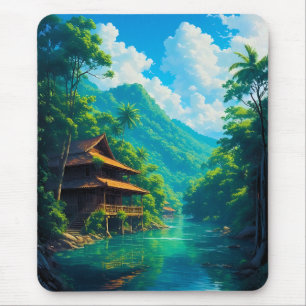 Dorf in der Umarmung der Natur Mousepad