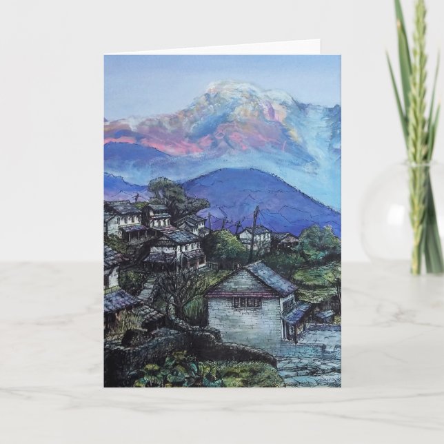 Dorf in Himalaya, Nepal - Gruß Karte (Vorderseite)
