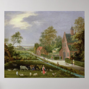Dorf-Landschaft Poster
