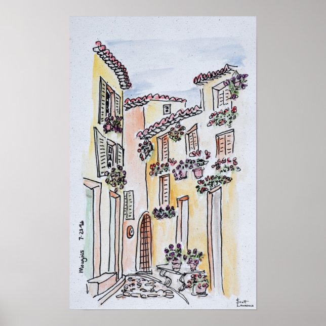 Dorf Mougins | Provence, Südfrankreich Poster (Vorne)