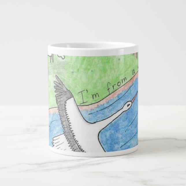 Dorf-Vibes Jumbo-Tasse (Vorderseite)