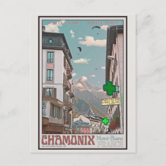 Dorf von Chamonix (weiß) Postkarte