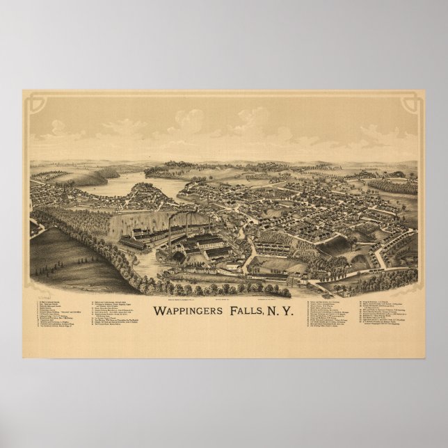 Dorf Wappingers Falls Stadtplan Poster (Vorne)