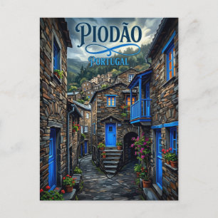 Dorfallee Piodão Portugal Postkarte