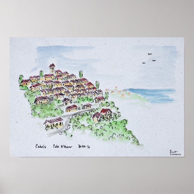 Dörfchen Cabris | Provence, Frankreich Poster (Vorne)