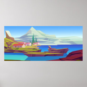 Dorflandschaft Poster