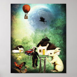 Dorfleben in einem Paralleluniversum Poster