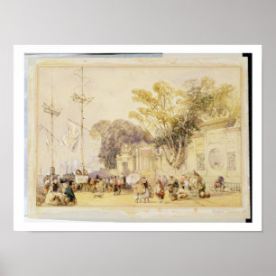 Dorfplatz in der Bucht von Hong Kong, überziehen  Poster