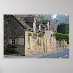 Dorfpub in den Cotswolds Poster Druck