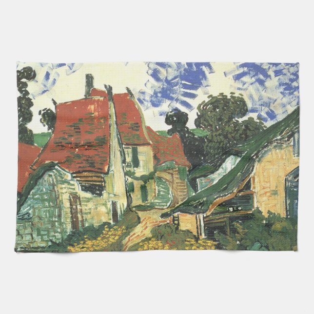 Dorfstraße in Auvers von Vincent van Gogh Geschirrtuch (Horizontal)
