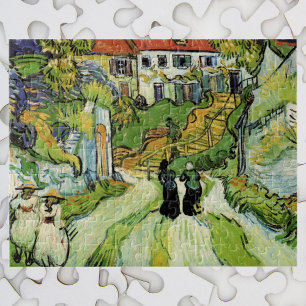 Dorfstraße und Treppen Auvers, Figuren